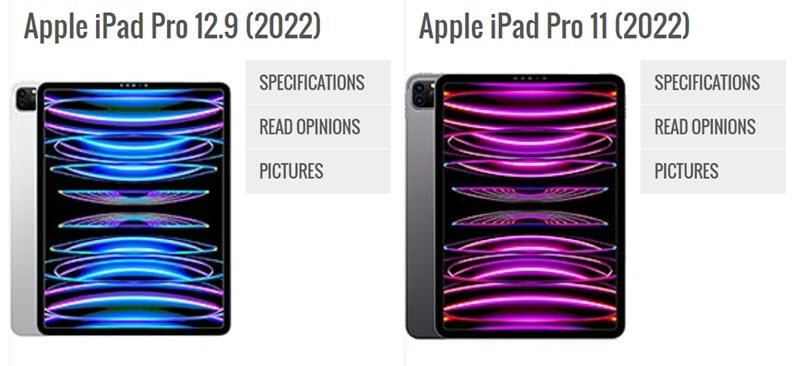 الفرق بين Apple iPad Pro 12.9 2022 vs Apple iPad Pro 11 2022 - بلوكوين